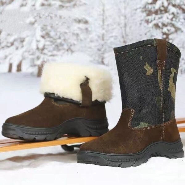 Snow Boots Men's Fur Integrated High-top Long Tube Big Cotton Shoes - Image 4