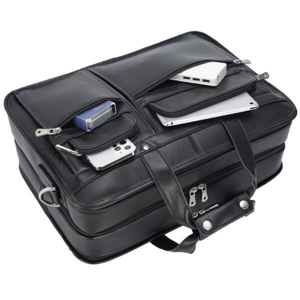 Tiding Leather Leather Business First Layer Cowhide 17-inch Laptop Bag - Image 3