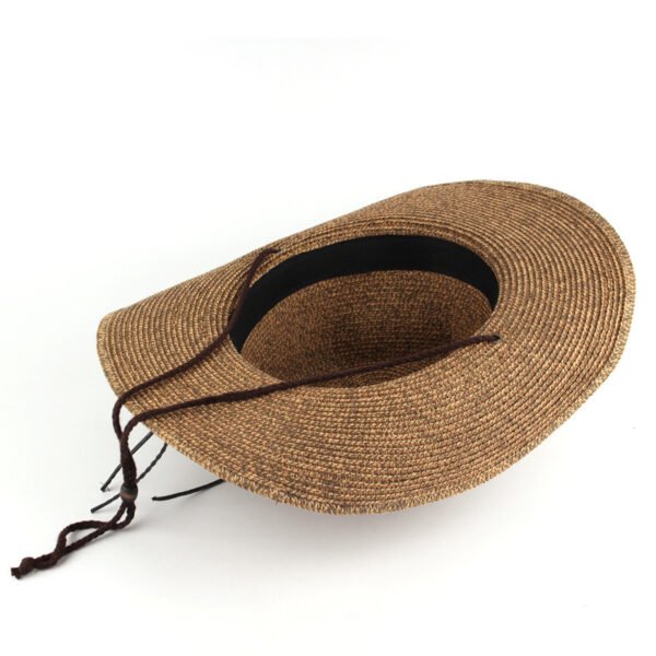 Outdoor Sunshade Western Denim Mixed Color Straw Hat - Image 3