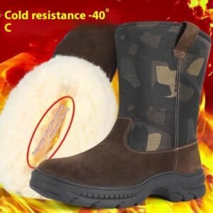 Snow Boots Men's Fur Integrated High-top Long Tube Big Cotton Shoes