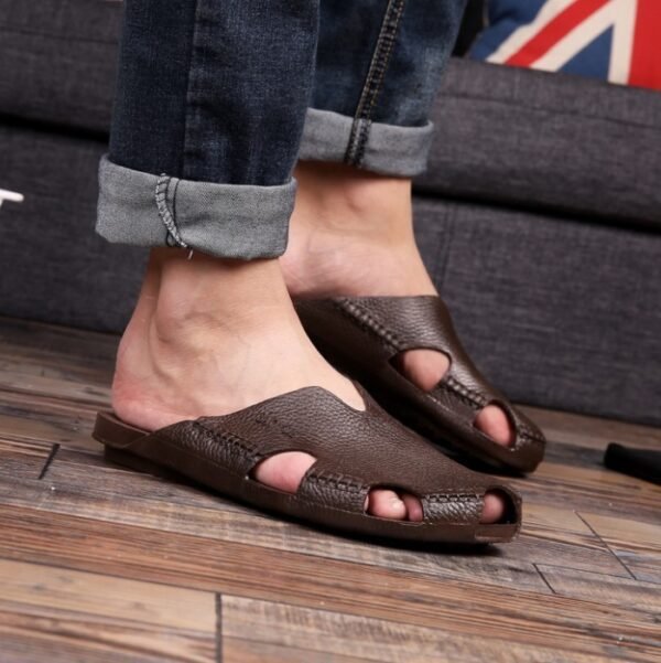 Men's Waterproof Closed Toe Flip Toe Plastic Slipper - Image 7