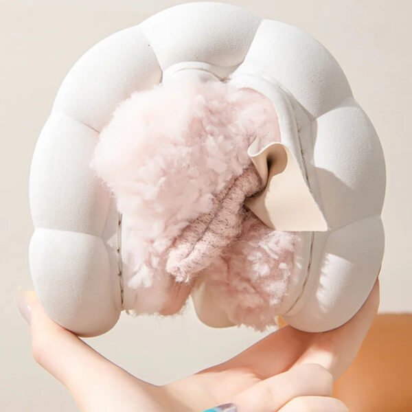 Winter Warm Fur Slippers For Women Cute Bow House Non Slip Soft Shoes Comfort Flat Heel Home Indoor Bedroom Plush Slippers - Image 4