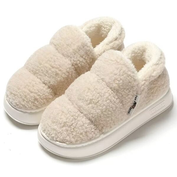 Cotton Slippers Women's Winter Indoor Home Warm Non-slip Windproof Thick Bottom Plush - Image 5