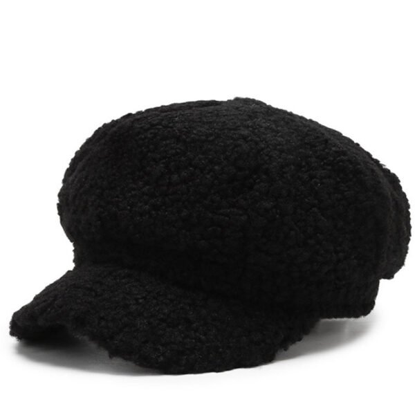 Cashmere Leather Brim Octagonal Hat - Image 6