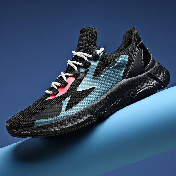 Breathable Flying Woven Sneakers Popcorn Running Shoes Men - Image 5
