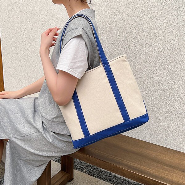 Casual Versatile Simple Large Capacity Canvas Shoulder Bag - Image 8