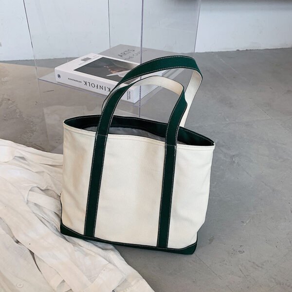 Casual Versatile Simple Large Capacity Canvas Shoulder Bag - Image 5