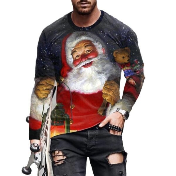 Christmas Series Printed Stylish Temperament Long Sleeves Top - Image 5