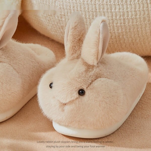 Cute Rabbit Plush Cotton Slippers For Women's Home Use - Image 2