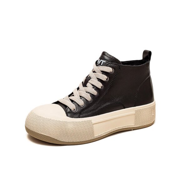 High-top Casual Sneakers First Layer Cowhide Toe Box Women's Shoes Vintage - Image 6