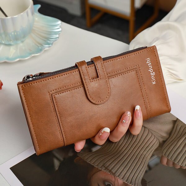 Women's Wallet Long Two-fold Zipper Plain - Image 9