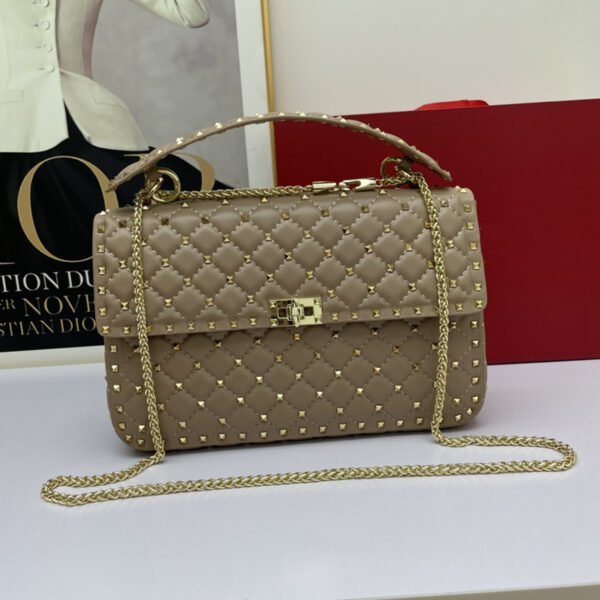 Women's Fashion Sheepskin Diamond Studded Small Square Bag - Image 6