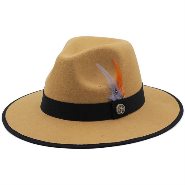 New Great Eaves Feather Ribbon British Retro Hat - Image 2