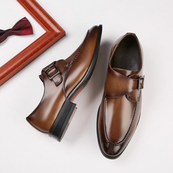 British Style Buckle Business Leather Shoes Men - Image 2