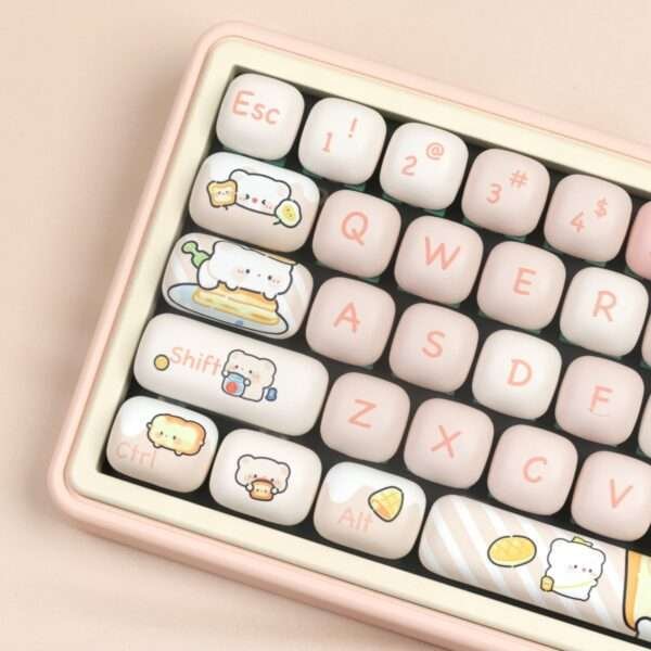 MOG Steamed Bread Key Cap Bread Bear Full Set PBT Sublimation - Image 3