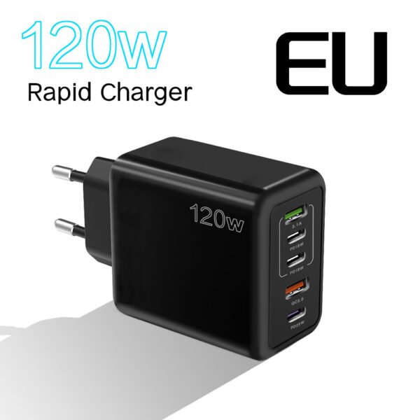Mobile Phone Charger Multi-port Fast Charging Port European And American British Standard Charging Plug 120W Adapter - Image 6