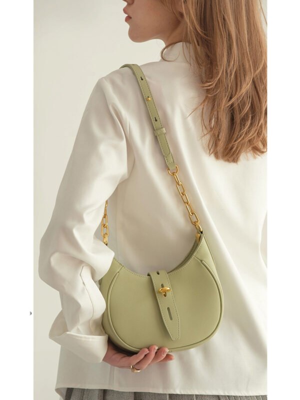 Western Style Leather Light Luxury Saddle Bag - Image 9