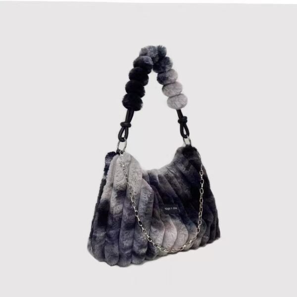 Plush Retro One-shoulder Crossbody Bag - Image 5