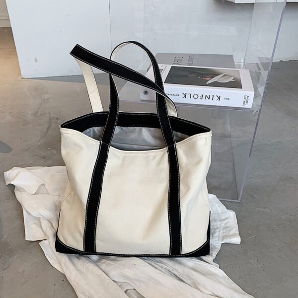 Casual Versatile Simple Large Capacity Canvas Shoulder Bag - Image 6