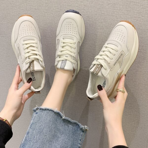 Breathable Low Top Flat Bottom 41 Size Female Lace-up Casual Shoes - Image 3