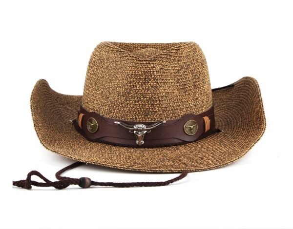 Outdoor Sunshade Western Denim Mixed Color Straw Hat - Image 8