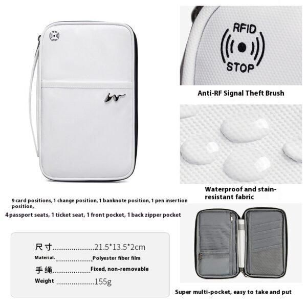 Travel Storage Travel Portable RFID Anti-theft Swiping Passport Case Document Package - Image 10