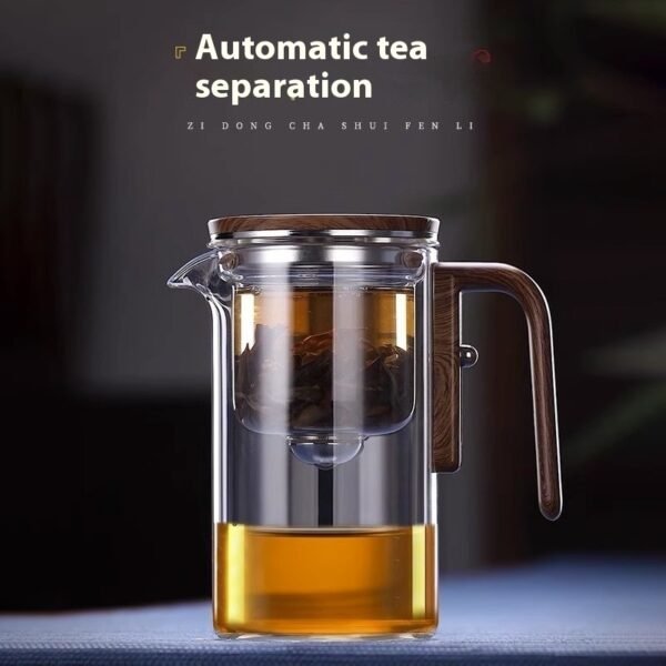 One Click Magnetic Teapot Separation Filtration Glass Tea Pot Wood Handle Tea Water Separation Inner Container Teapot - Image 9