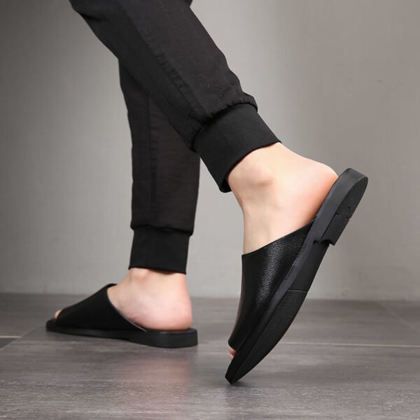 Men's Summer Leather Casual Sandal Slippers - Image 3