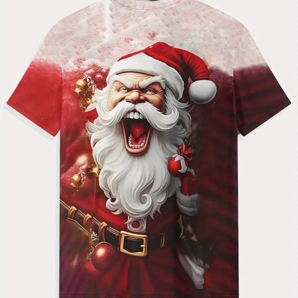 European And American Santa Claus 3D Printed Loose Short Sleeve - Image 5