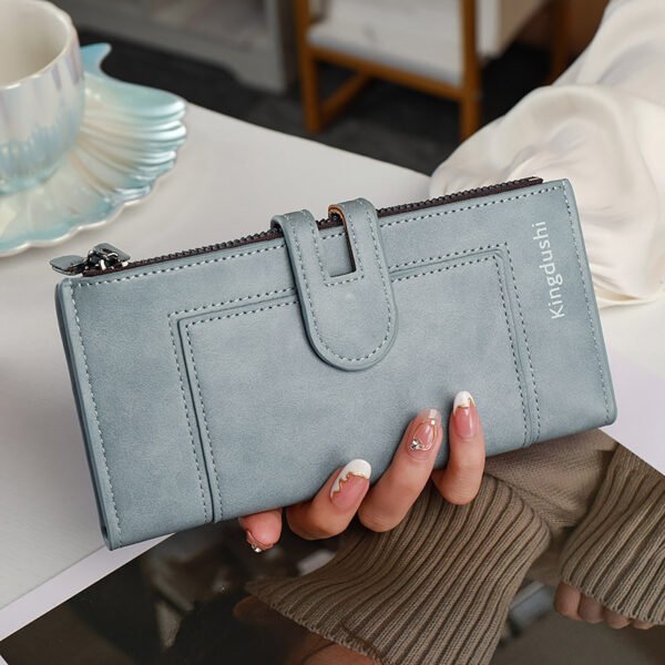 Women's Wallet Long Two-fold Zipper Plain - Image 7