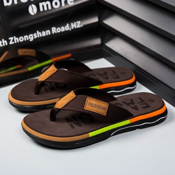 Men's Flip Flops Summer Outdoor Non-slip Soft Bottom Sandals Woven Belt Clip - Image 7