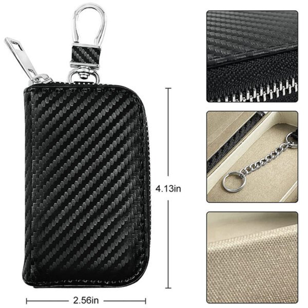 Car Shield Zipper Carbon Fiber Keys' Box - Image 3