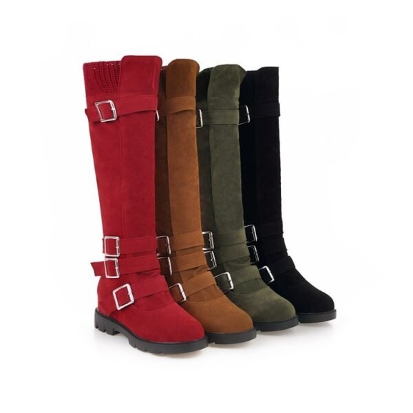 British Belt Buckle High Top Martin Boots Women - Image 6