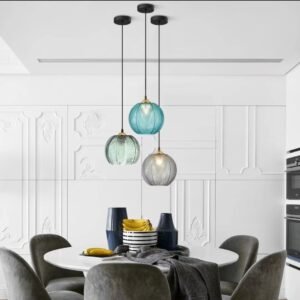 Creative Bedroom Light Leaf Pattern Glass Chandelier