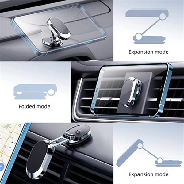 Foldable Universal Magnetic Phone Stand for Car GPS - Image 2