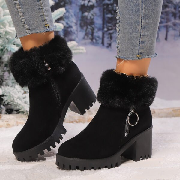 Snow Velvet Thermal And Thickening Thick Heel Women's Short Boots - Image 2