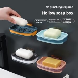 Creative Drainage Grille Bathroom Double-layer Soap Rack
