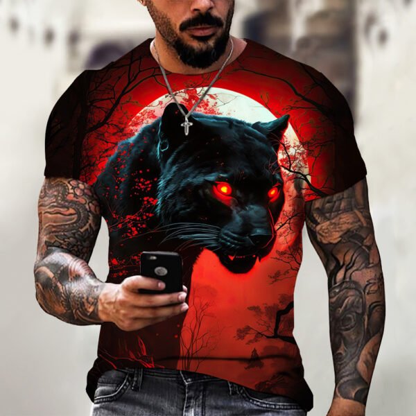 Animal Beast Lion 3D Printed Summer Men's T-shirt - Image 2