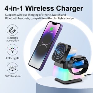 Colorful Lighting Wireless Charging Station for iPhone 15/14/13/12