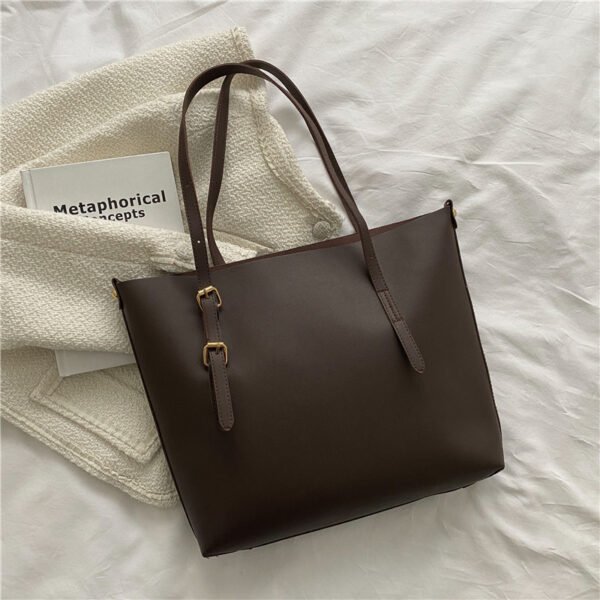 Commuter Bag Work One-shoulder Bucket Bag Autumn And Winter Vintage Tote Bag - Image 9