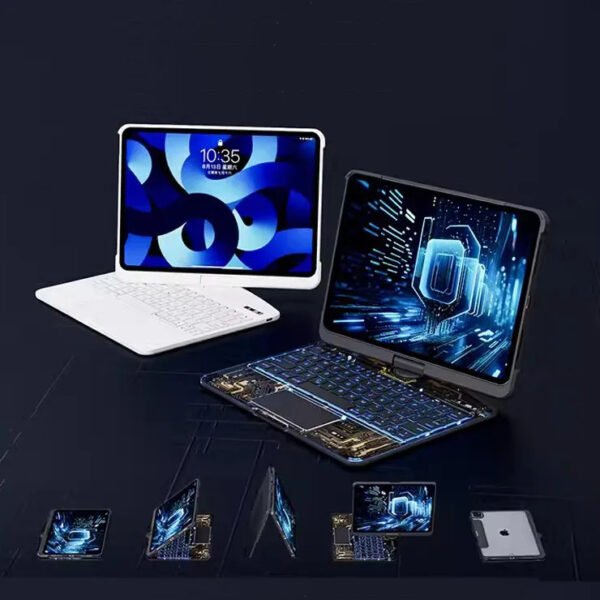 360 Swivel Keyboard Clear Case For IPad Smart Trackpad Bluetooth-compatible Keyboard Case Cover With Pen Slot - Image 2