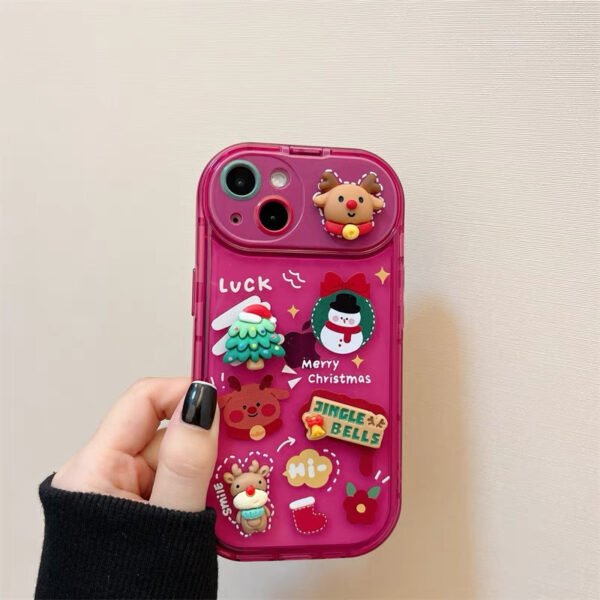 Cute Xmas Santa & Elk Flip Case for iPhone 15/14/13/12/11 - Image 8