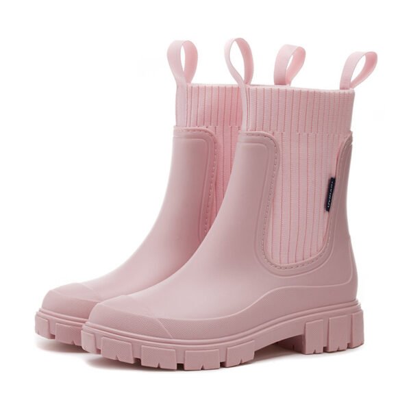 Wear-resistant Height Increasing Waterproof Non-slip Outdoor Wearable Elastic Band Women's Rain Boots - Image 9