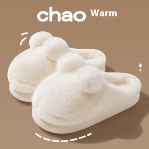 Cute Rabbit Indoor Home With Velvet Warmth Baotou EVA Anti Slip Slippers