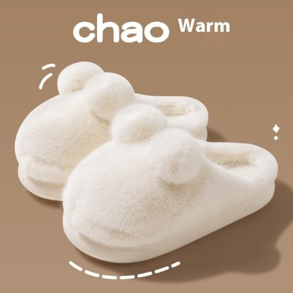 Cute Rabbit Indoor Home With Velvet Warmth Baotou EVA Anti Slip Slippers
