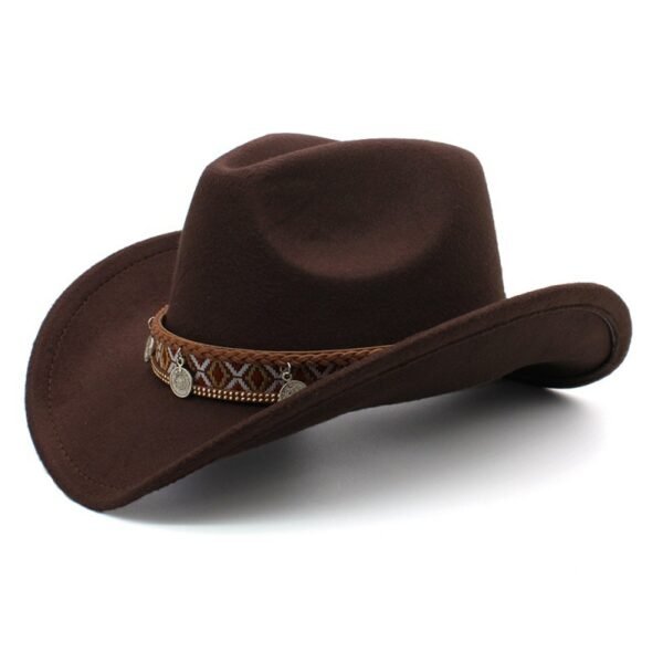 Pendant Casual Sun-proof Sun Protection Keeping Warm Boys And Girls Woolen Western Cowboy Hat - Image 4