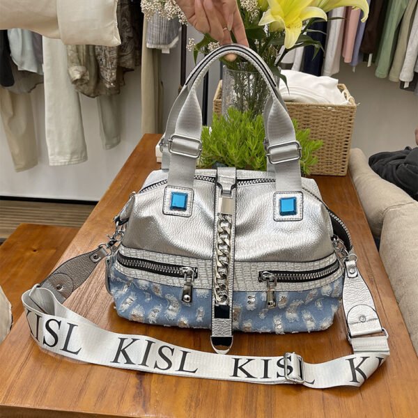 Ripped Chain Portable Messenger Bag For Women - Image 3
