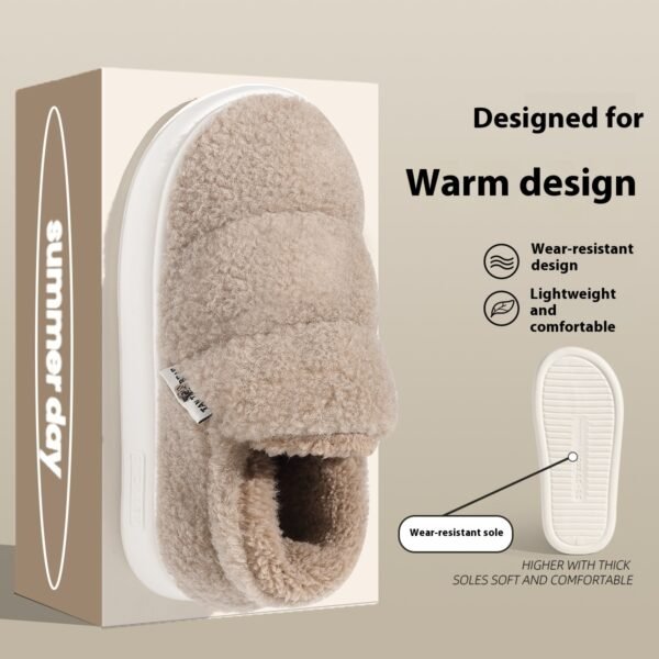Cotton Slippers Women's Winter Indoor Home Warm Non-slip Windproof Thick Bottom Plush - Image 10
