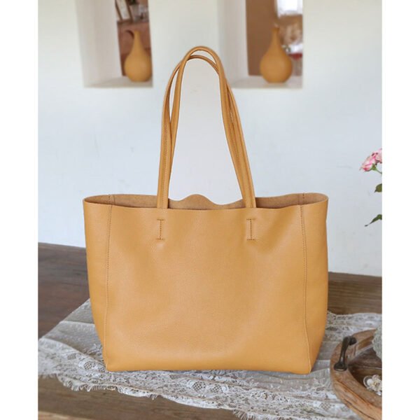 New Large Capacity Women's Fashion Simple Leather Shoulder Bag - Image 5