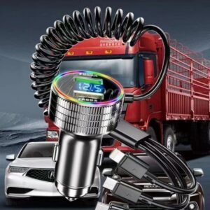 Colorful Light-level Fast Charging Car Phone Charger Comes With Three-in-one Line